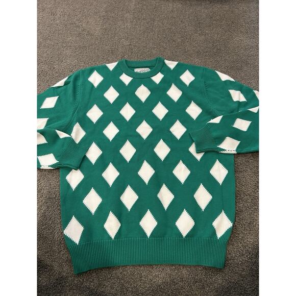 Bogey Boys Diamond Sweater Green Men’s Size Large - Picture 1 of 5